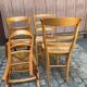 4 chaises de cuisine en bois massif paillées