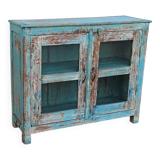 Small blue wooden display case