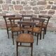 6 Viennese bistro chairs in curved wood, 1960
