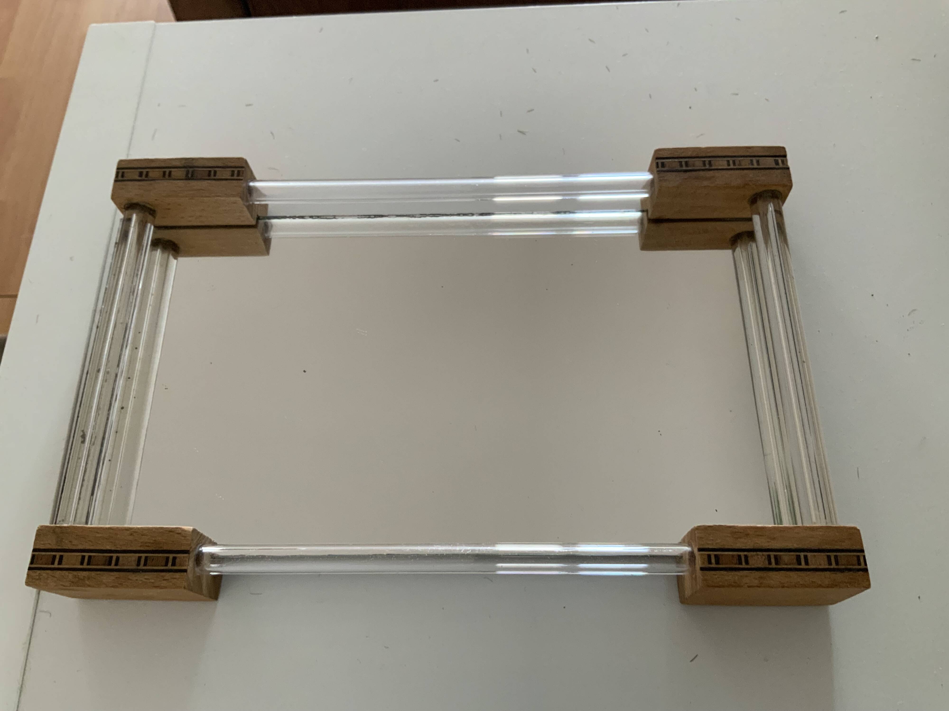 Small tray with mirror