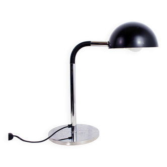 Lampe de bureau en métal noir et chromé