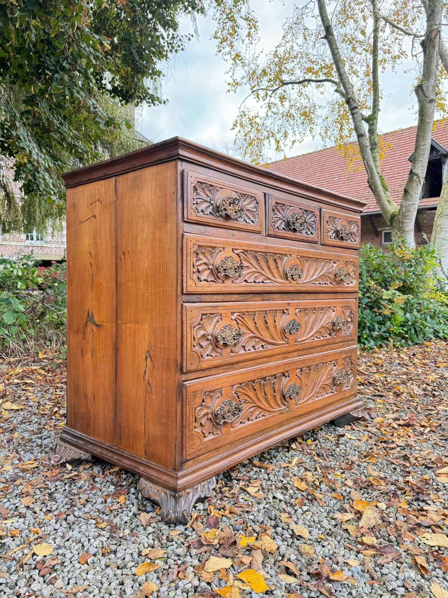 Natural Wood Chest of Drawers from the 18th Century, Foreign Work
