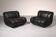 Mimo Padova black leather modular lounge chairs "Velasquez" - 1970