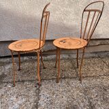 2 chaises montgolfière de jardin vintage