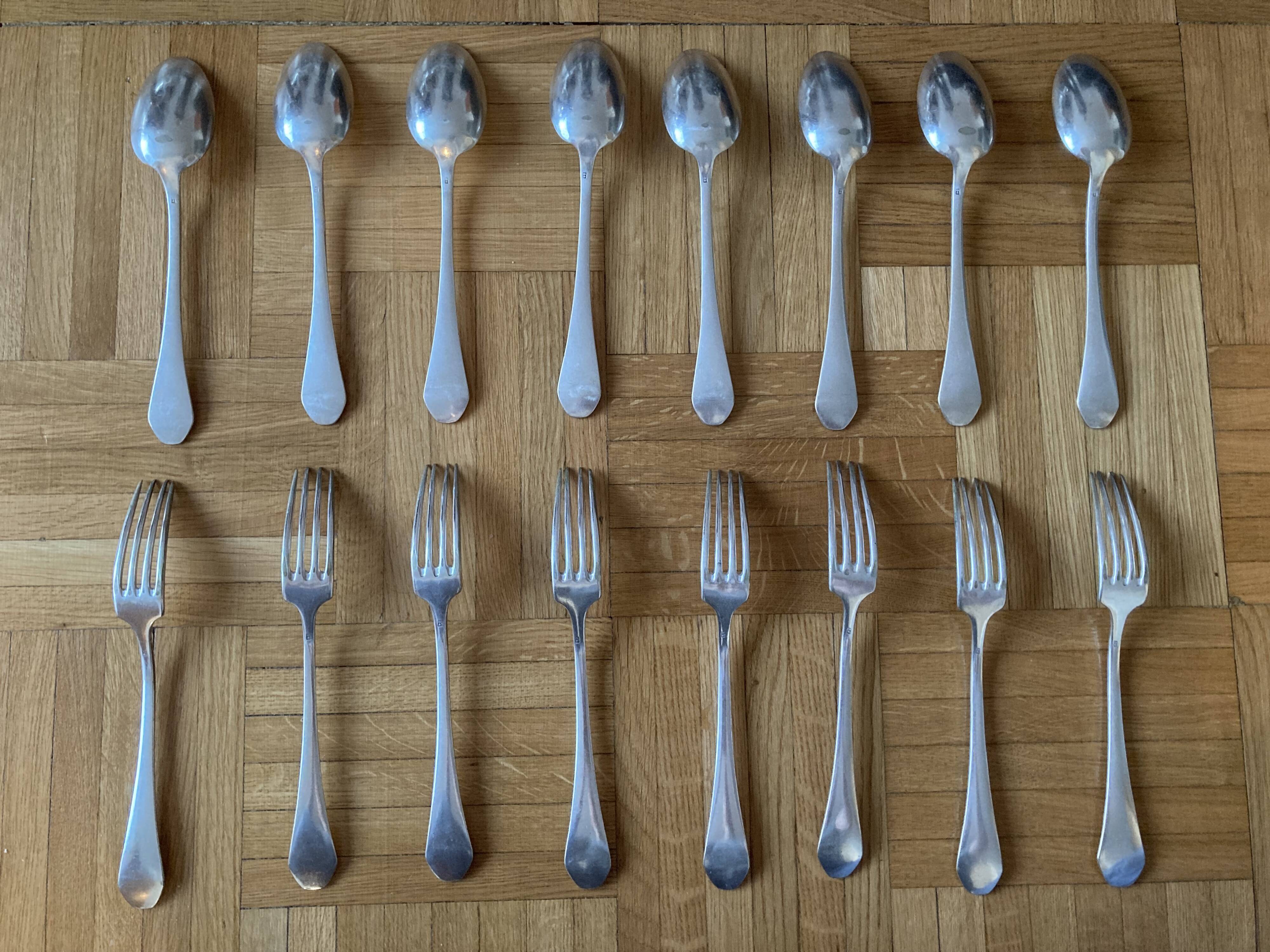 Durousseau Art Deco silver-plated cutlery