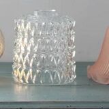 Retro transparent glass lampshade from the 60s