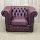 Chesterfield armchair in red leather from the 1980s