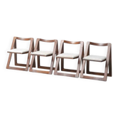 Set of 4 Trieste folding chairs by Jacober & Bazzani, vintage 1970s modernist
