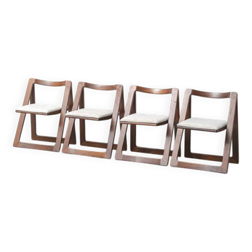 Set of 4 Trieste folding chairs by Jacober & Bazzani, vintage 1970s modernist