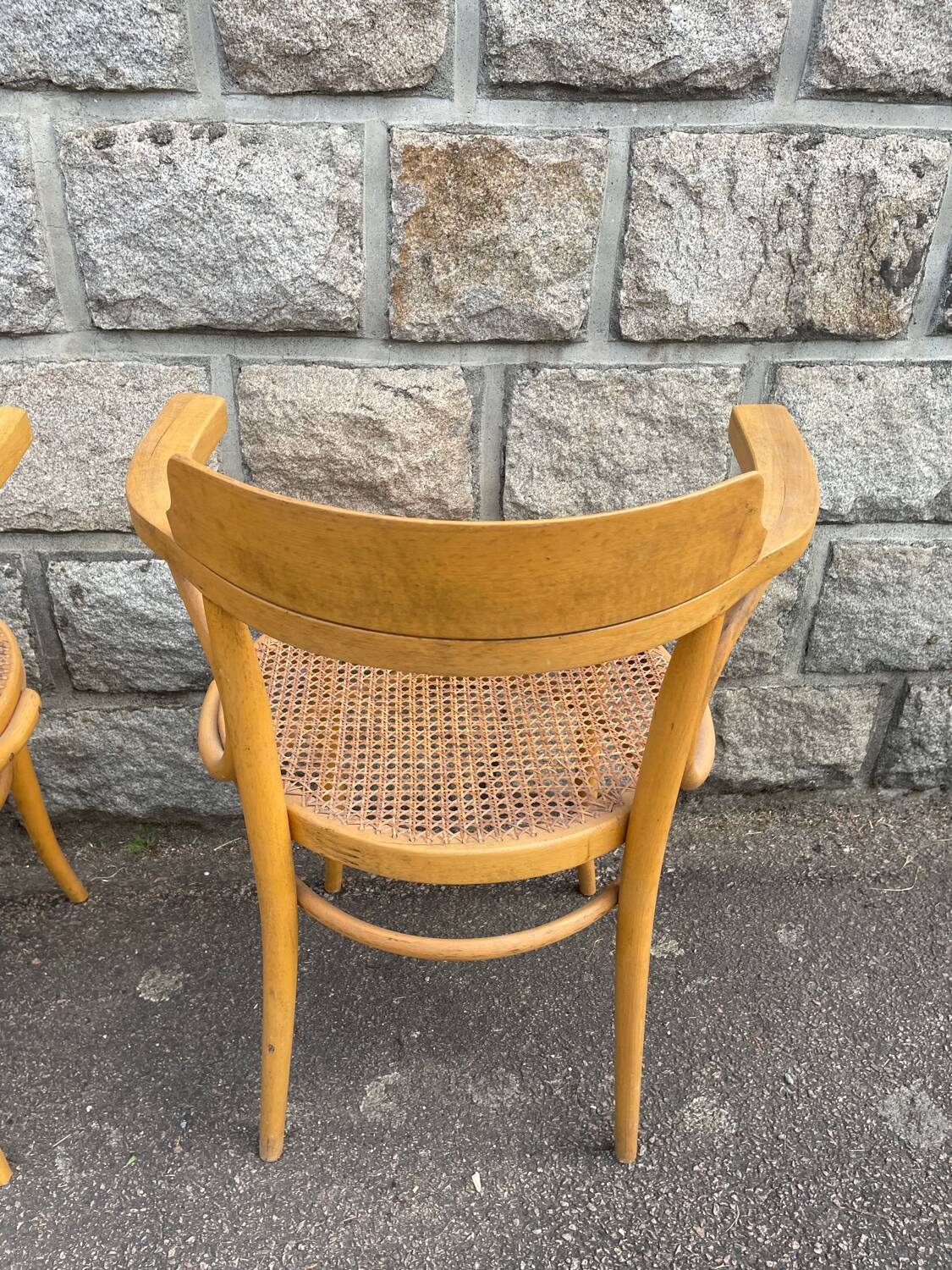 Lot de 4 chaises cannées