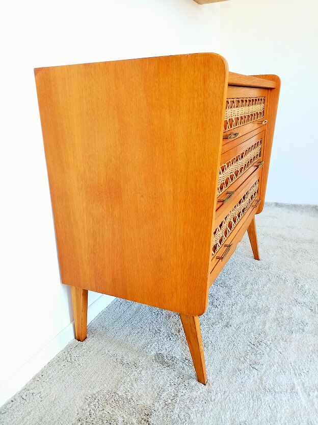 Vintage rattan dresser of 50 years