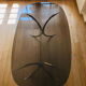 Dining table 70 smoked glass and steel