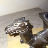 Beautiful patinated bronze camel signed Benjamin Rabier