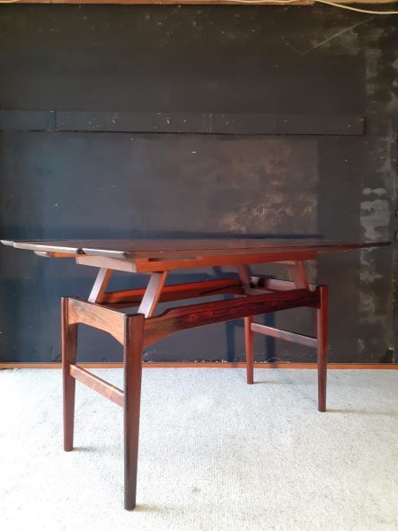 Danish adjustable coffee table by Niels Bach for A/S Mobler