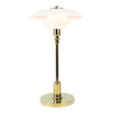 Lampe de table portable PH 2/1 en verre opale blanc par Poul Henningsen