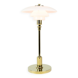 Lampe de table portable PH 2/1 en verre opale blanc par Poul Henningsen