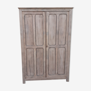 Parisian wardrobe 2 doors in oak raw wood