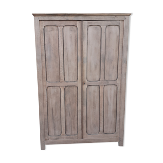 Armoire parisienne 2 portes en chêne bois brut