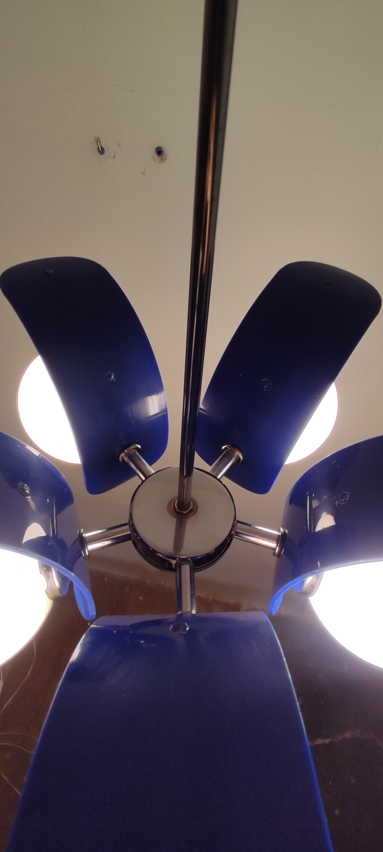 Plastic and glass ceiling lamp spain, 1970s