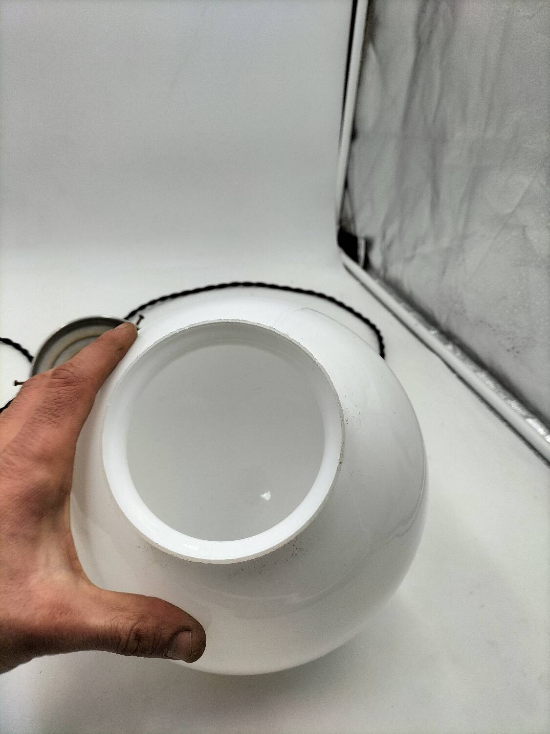 Opaline glass ball pendant lights