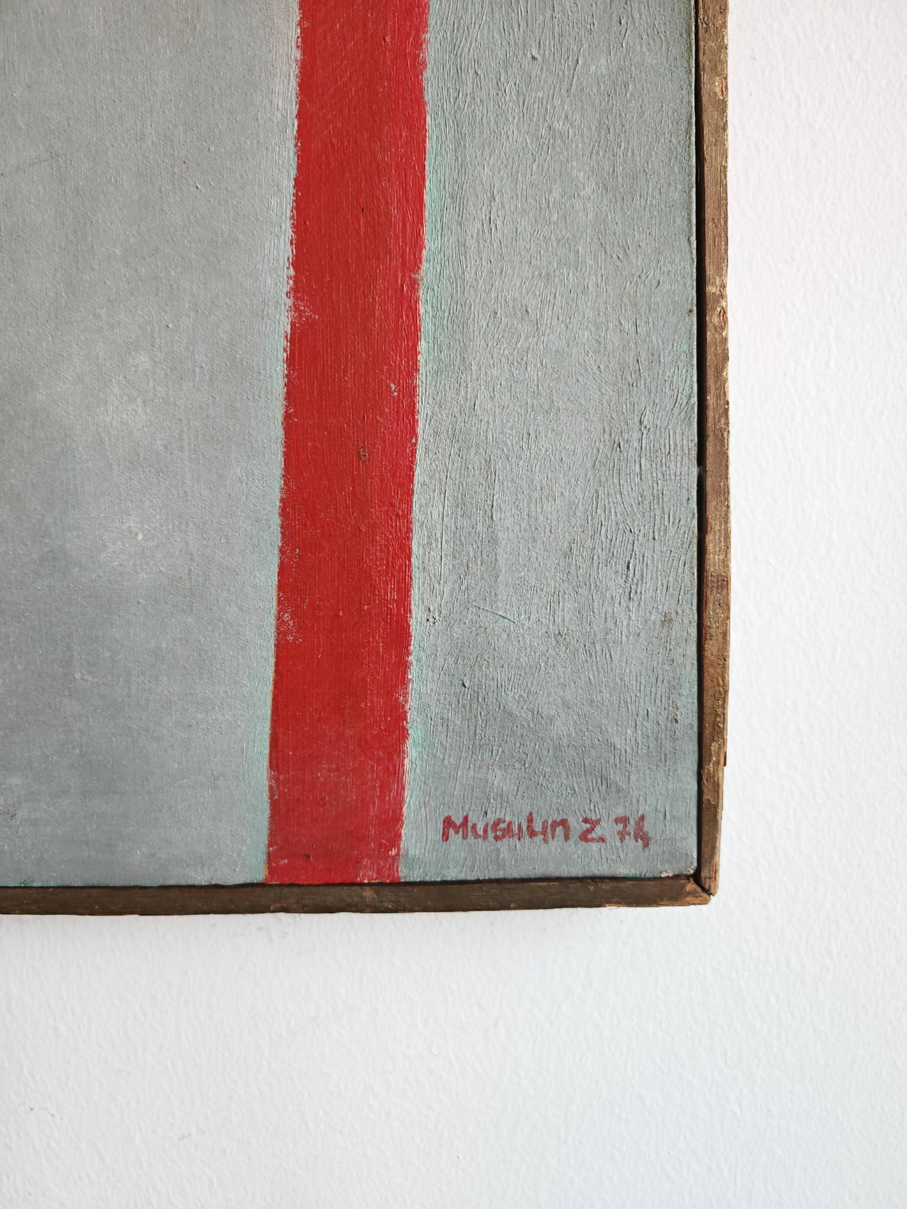 Abstract modernist oil painting by Zvonko Musulin 1974