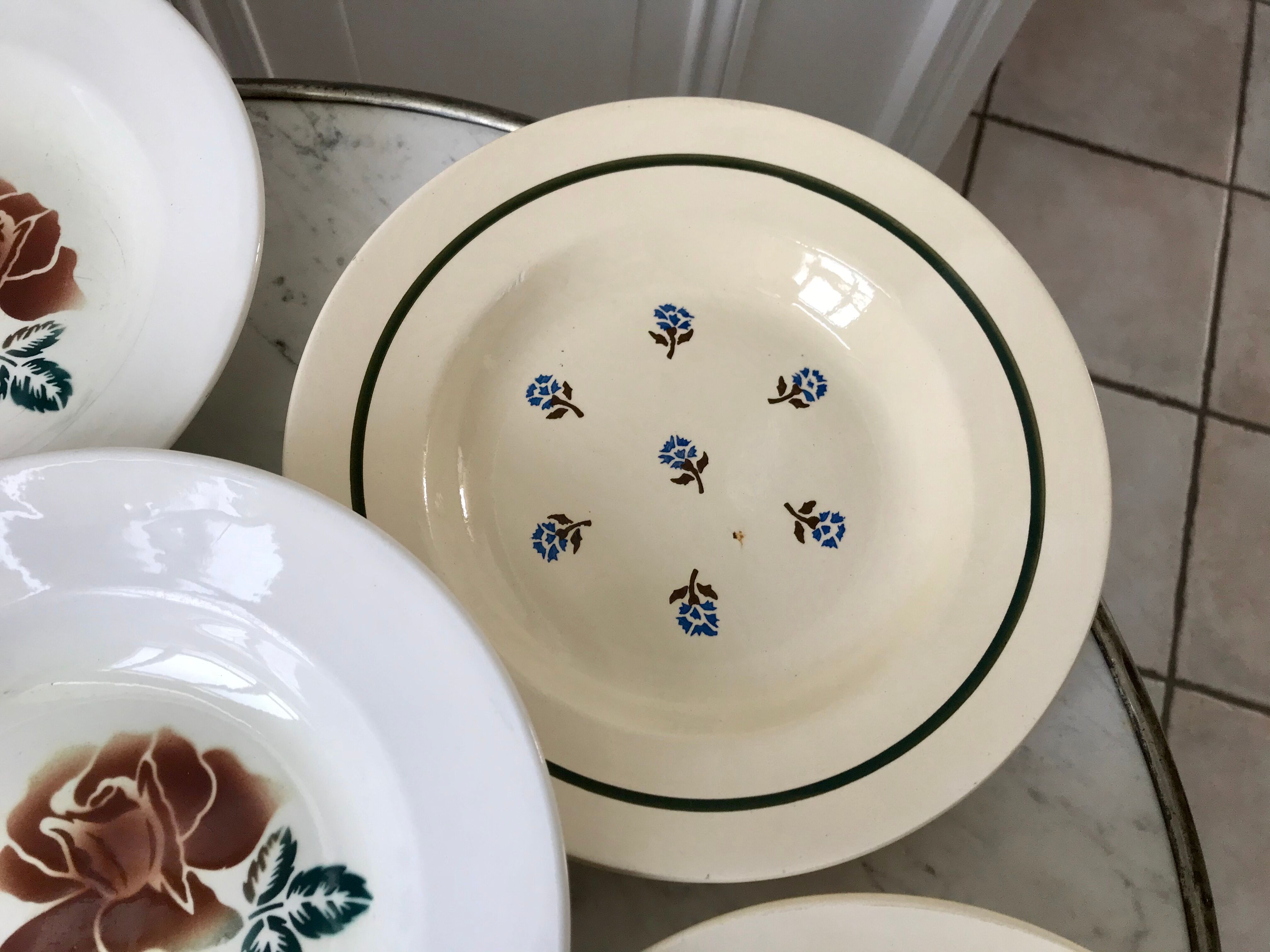 Set of 6 hollow assistants Digoin Sarreguemines and Badonviller years 30-40