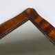 Square Biedermeier Carved & Scalloped Walnut Wall Mirror, Vienna, ca. 1850