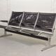 Charles Eames Black Leather 3-Seat Tandem Sling Airport Bench Herman Miller