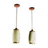 Pair of vintage oriental ceramic pendant lights, 1980s