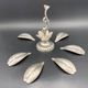 Fleuron - Christofle - Vintage caviar spoon display "Flower of Poseidon" in silver metal