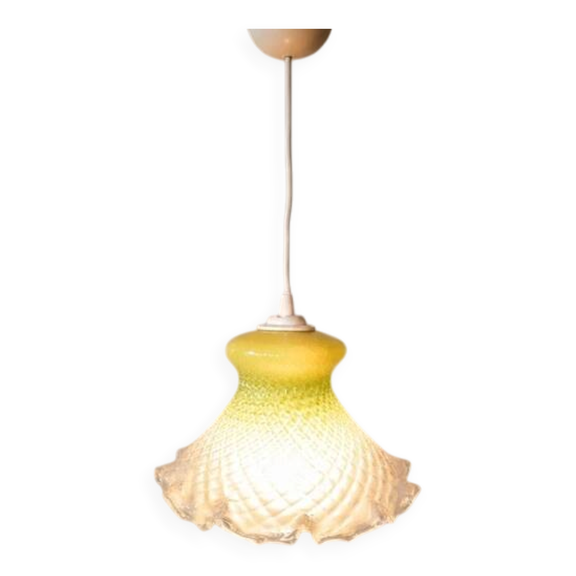 Tinted glass pendant light 1950