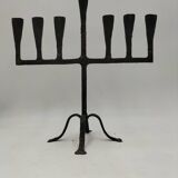 Brutalized wrought iron candle holder