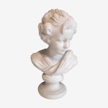 Young boy bust in plaster