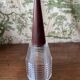 Vintage Scandinavian teak and holophane glass pendant light. 50s/60s