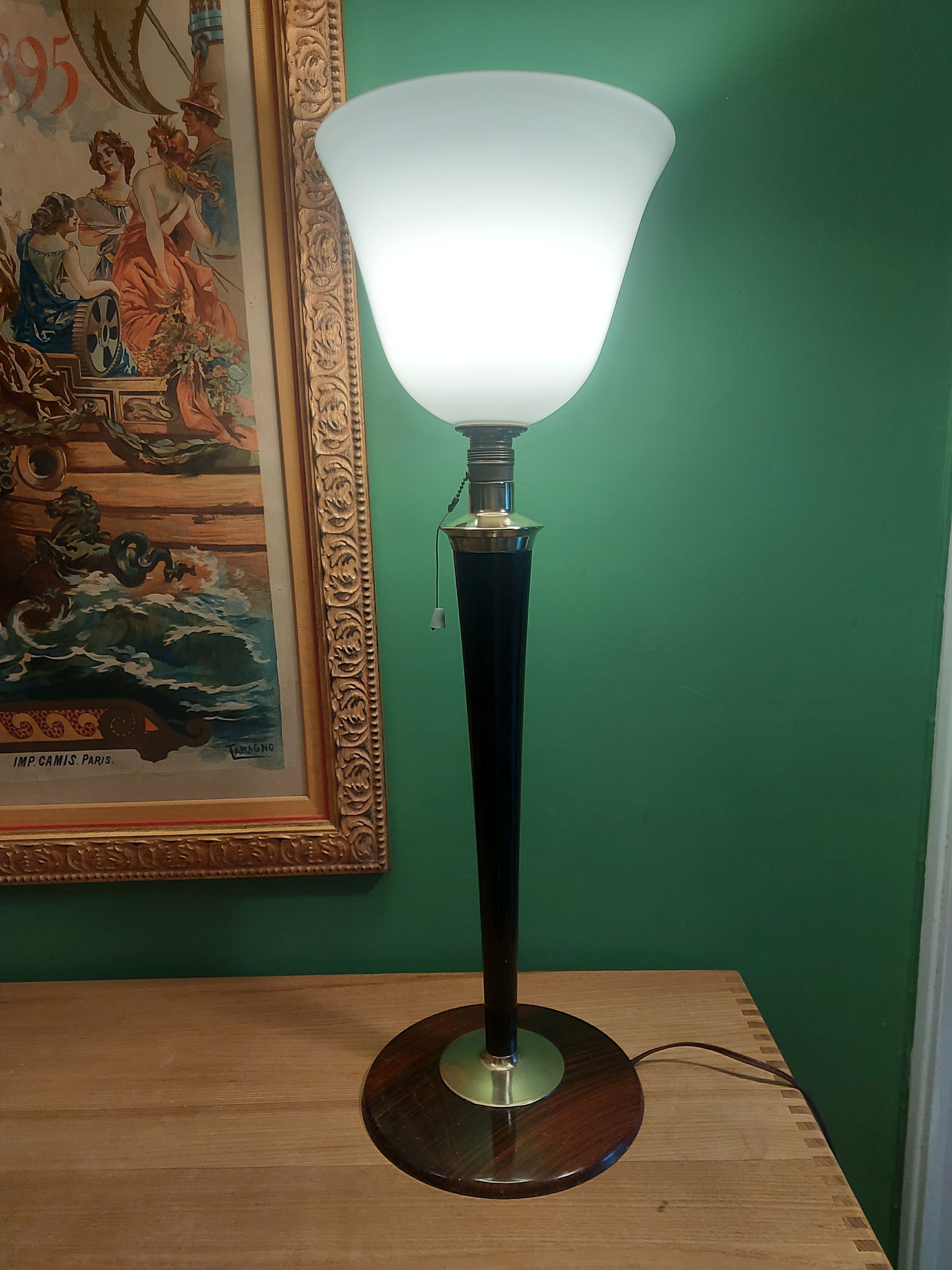 Lampe avec opaline Mazda