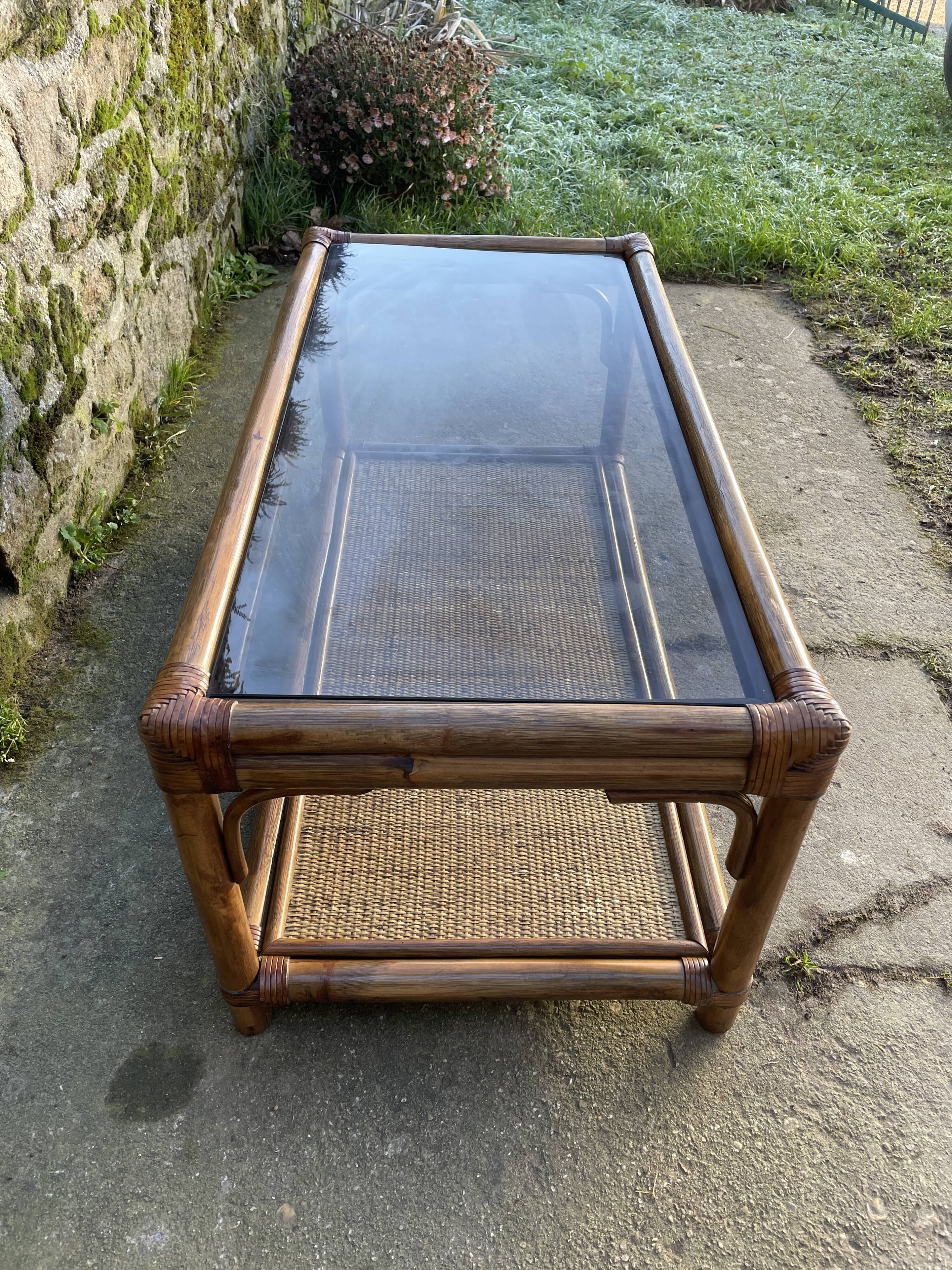 Roche Bobois bamboo coffee table