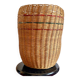 High basket with woven straws