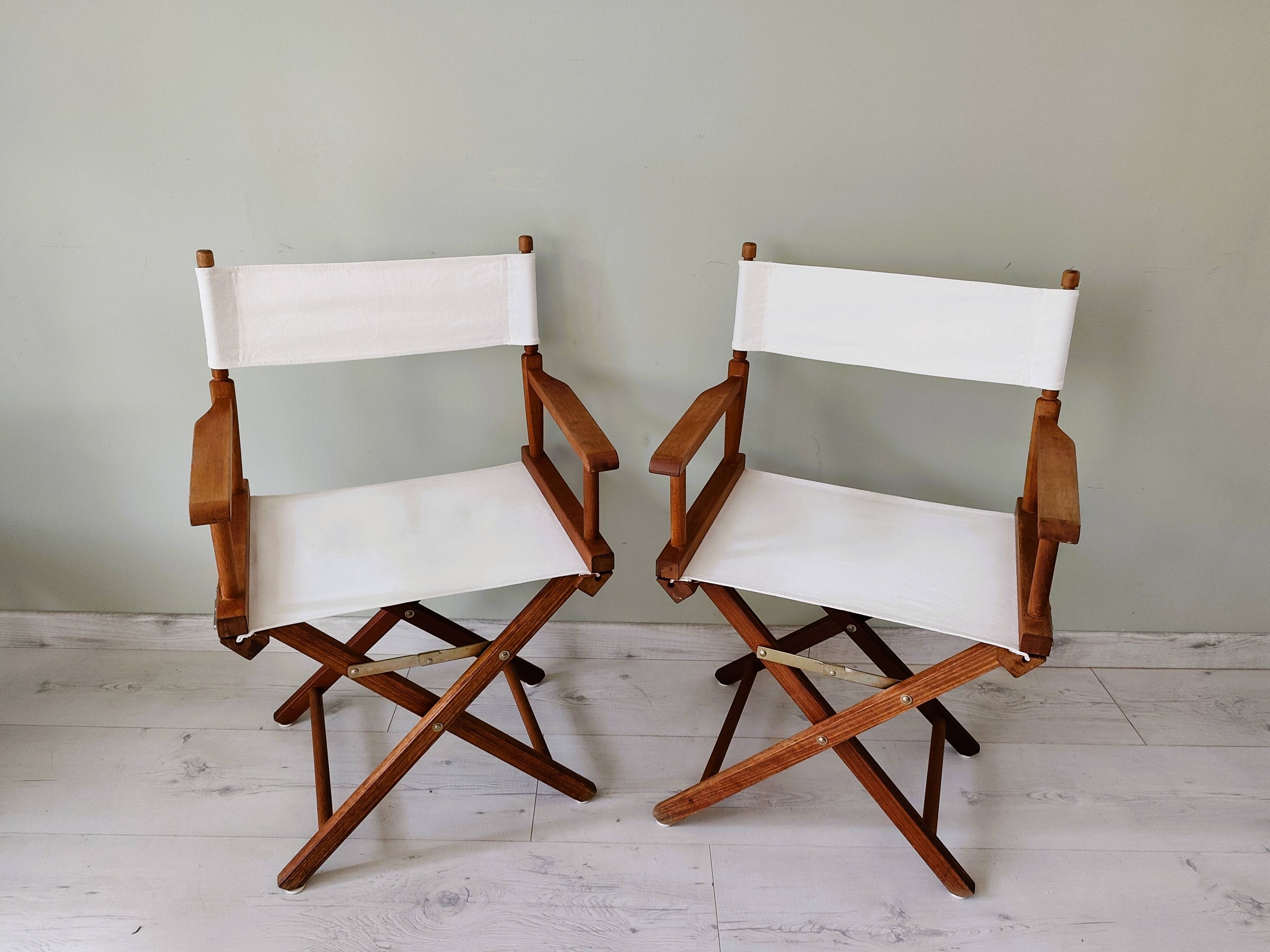 Fauteuils style "réalisateur" anciens