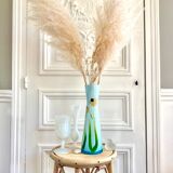 Vase opalin soliflore décor fleurs
