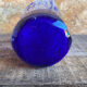 Vintage Blue & Transparent Layered Glass Inlaid Design Vase