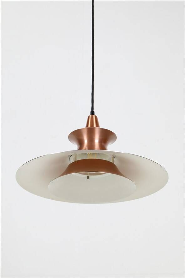 Mid-century pendant lamp / copper / aluminium / Danish modern design / 1960s / 1970s
