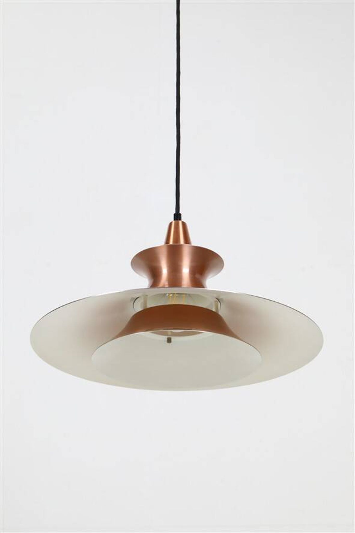 Mid-century pendant lamp / copper / aluminium / Danish modern design / 1960s / 1970s