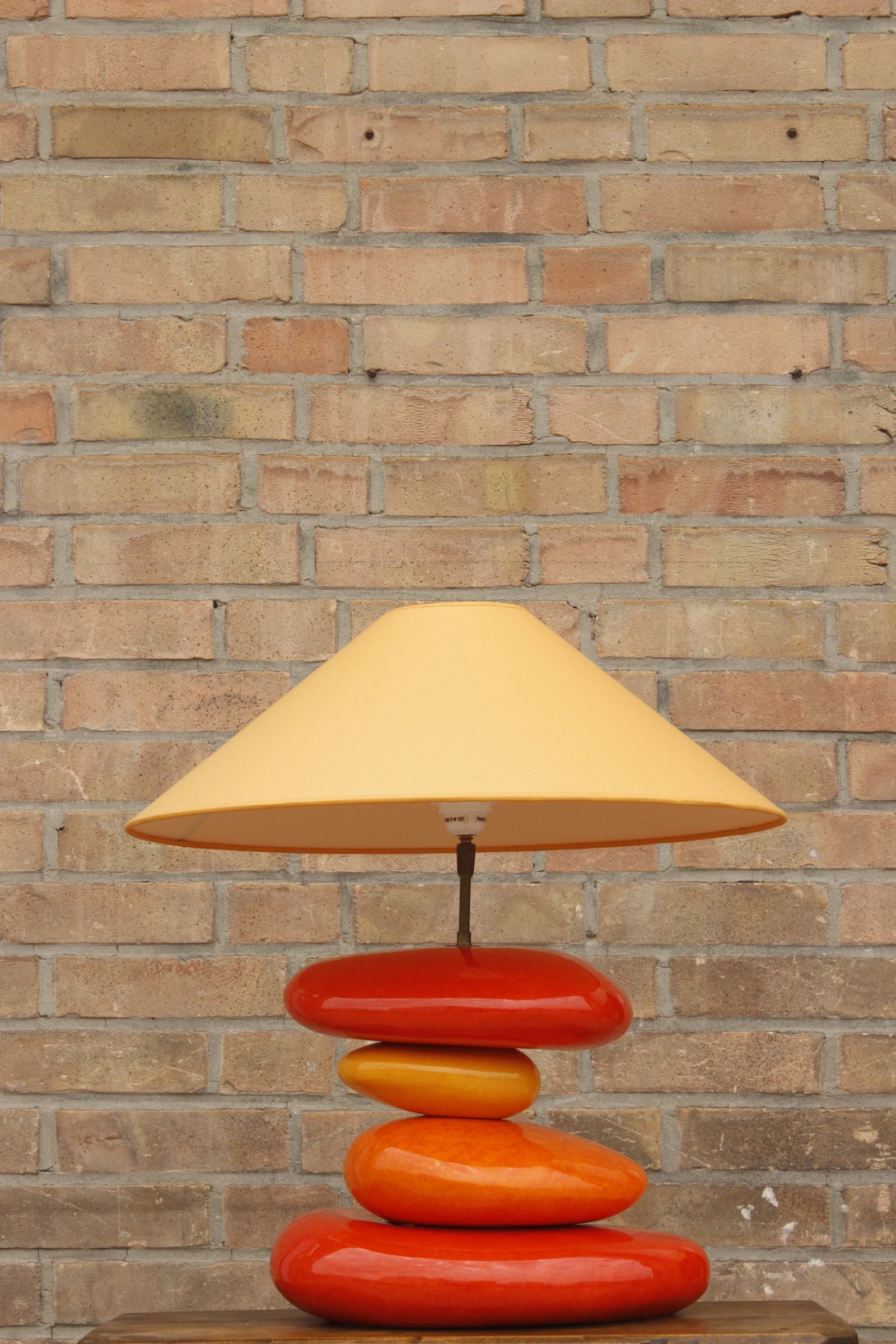 Vintage pebble lamp by François Chatain, France 1980s