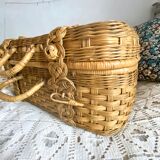Vintage rattan suitcase
