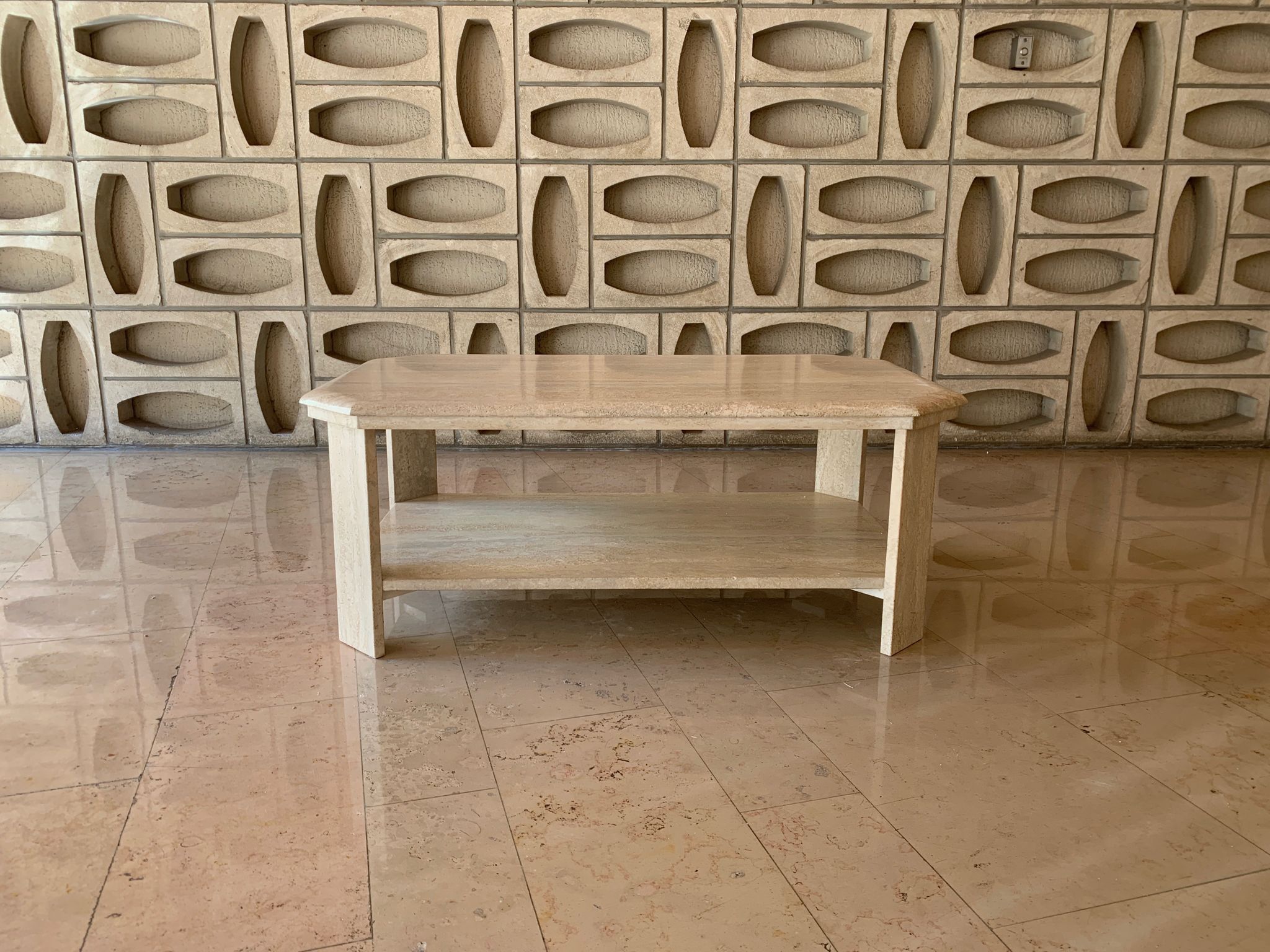Travertine table. Original creation. 1968