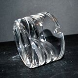 Vintage cut crystal ashtray signed Carabin 1989