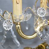 Pair of Girandoles / Chandeliers Bbronze & Crystal Louis XV Style 4 Lights