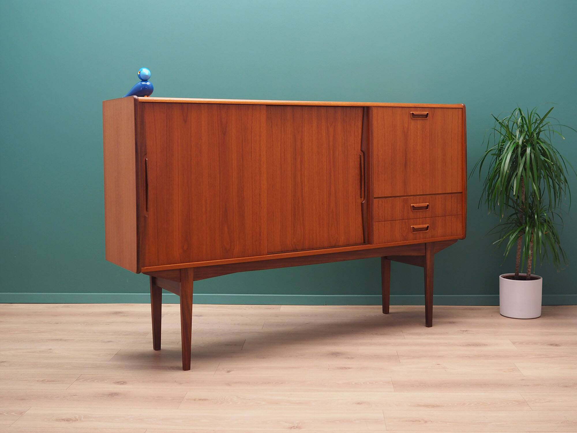 Teak highboard, Danish design, 1960s, production: Denmark