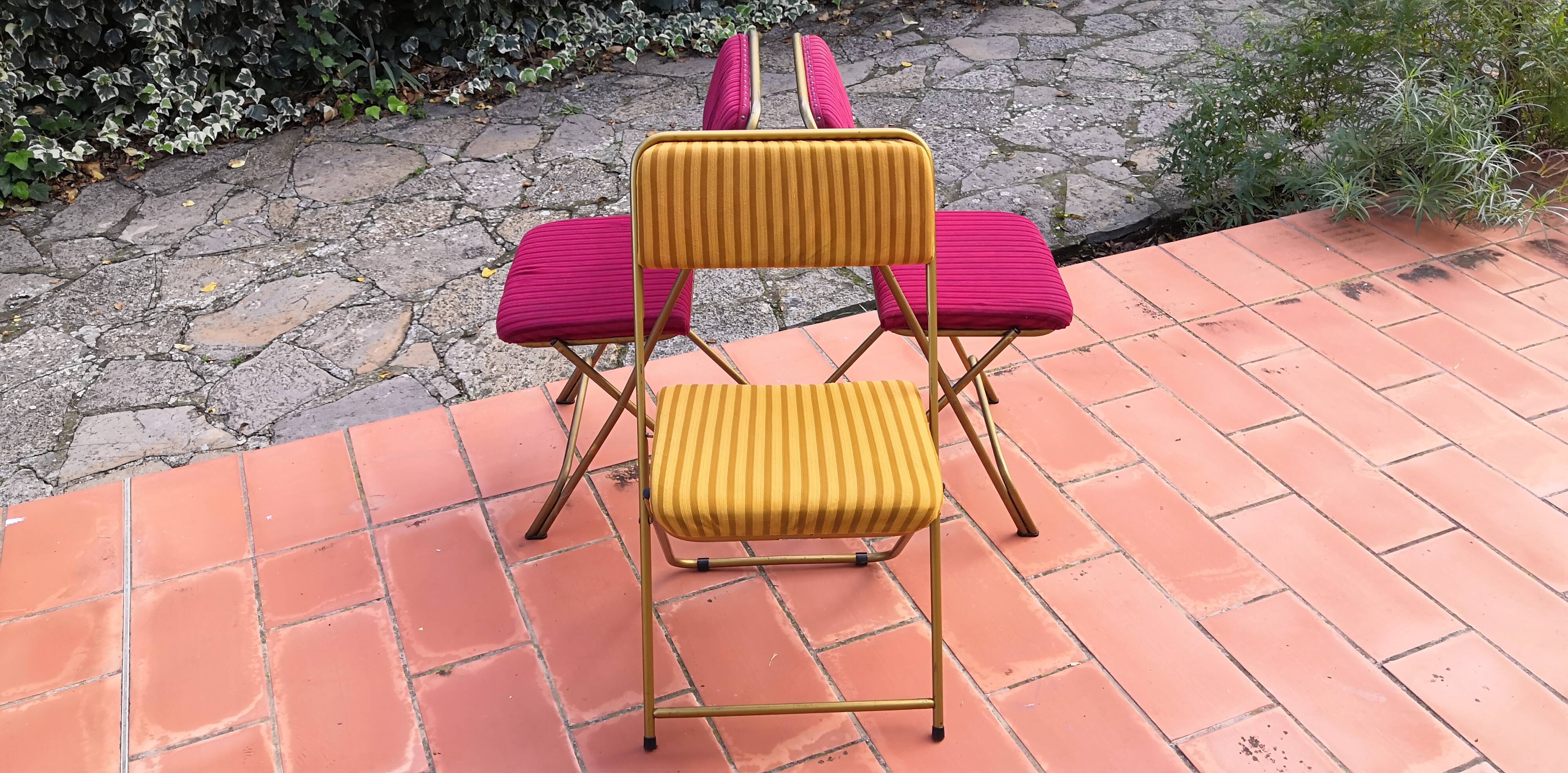 Lafuma vintage folding chair chantazur, france 1960