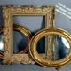 Gilded wood frame gold leaf / lacquered 40x32 cm, foliage 35x22 cm SB